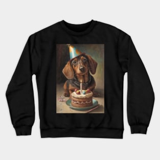 Daschund Dog Birthday Party Card Crewneck Sweatshirt